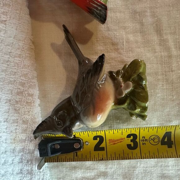 Ceramic Cardinal and Sparrow Figurines - Picture 4 of 5